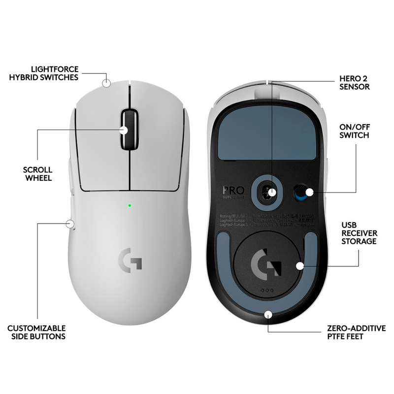 MOUSE-GAMER-LOGITECH-PRO-X-SUPERLIGHT-2-BLANCO