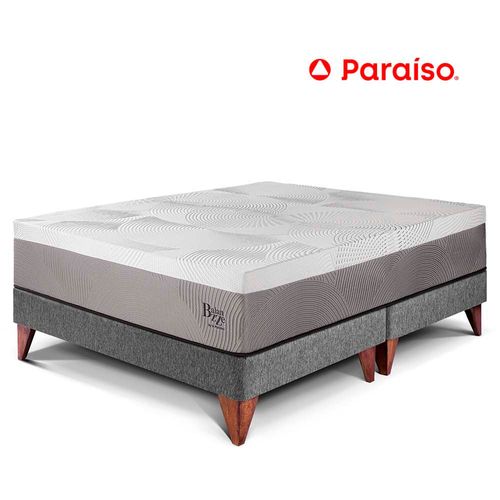 Cama Europea Balanzze King Gris Bipanel