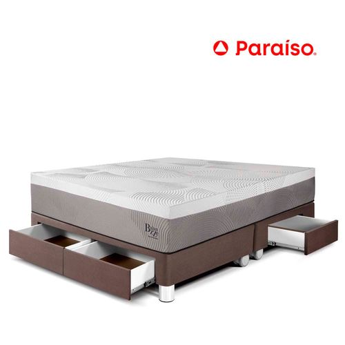 Cama con Cajones Balanzze King Choco Bipanel