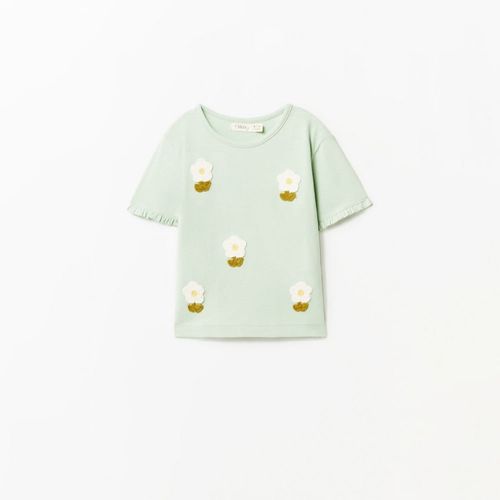 Polo Sfera Bebé Niña Flores Crochet Verde Claro