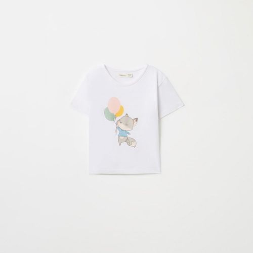 Polo Sfera Bebé Niña Zorrito Blanco