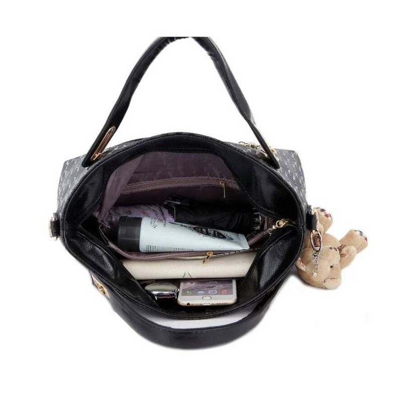 Set-Cartera-Bolso-Billetera-4-en-1-Elegante-Osito-Negro