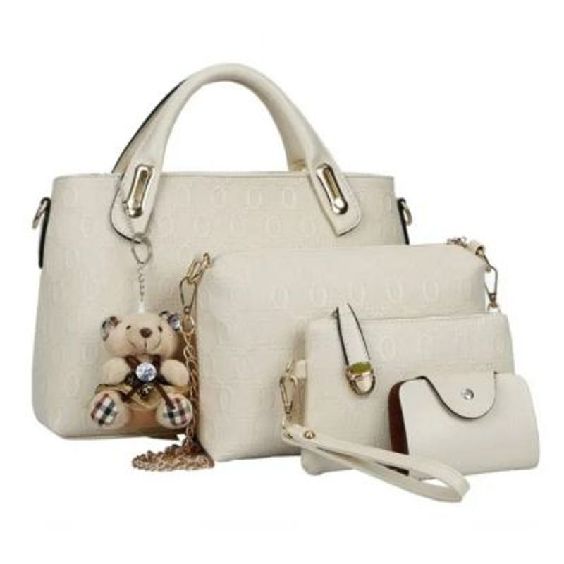 Set-Cartera-Bolso-Billetera-4-en-1-Elegante-Osito-Beige