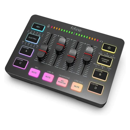 Fifine - Mixer Ampligame SC3 RGB Streaming XLR - Black