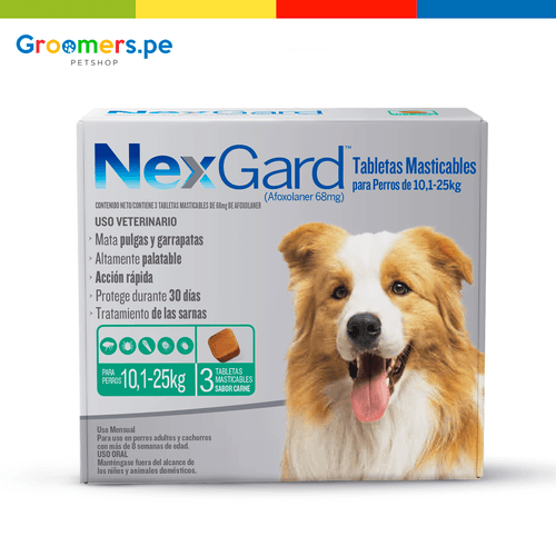 ANTIPULGAS PARA PERRO NEXGARD L (10.1 - 25 KG) X 3 TABLETAS