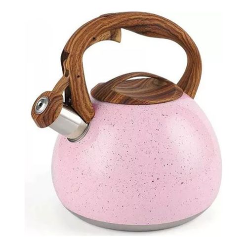 Tetera Silbadora en Roca Volcánica 5 Litros  Color Rosado