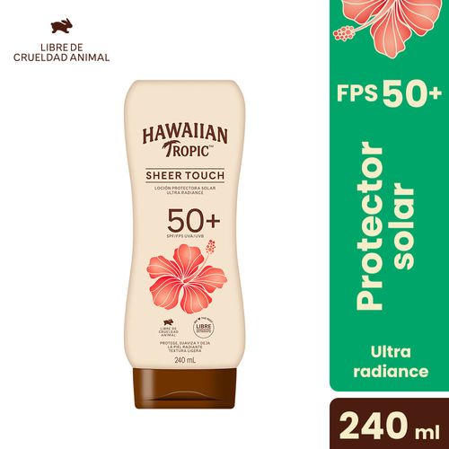 Pack HAWAIIAN TROPIC Protector Solar Sheer Touch FPS50 Frasco 240ml + Sensitive Skin Facial FPS50 Frasco 60ml