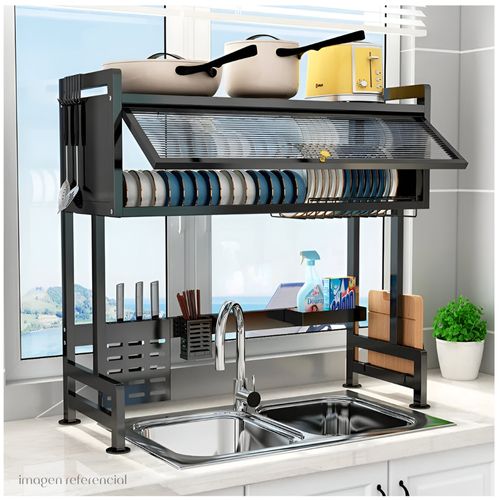 Organizador Escurridor de Platos Elegante y Moderno con Tapa 85cm E215