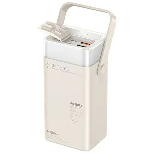 CARGADOR PORTÁTIL REMAX LUZ LED 40000mAh PD20W+QC22.5W RPP-596 BLANCO