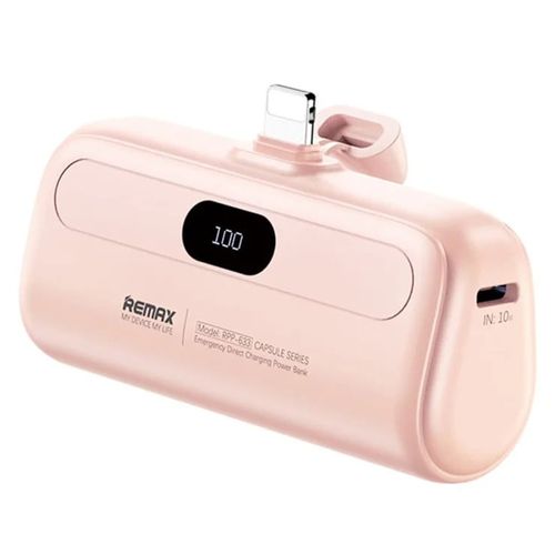 CARGADOR PORTÁTIL REMAX 5000 mAh TIPO IPHONE RPP-633 ROSADO