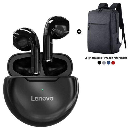 Audífonos Inalámbricos Lenovo HT38 negro + Mochila Portalaptop de regalo