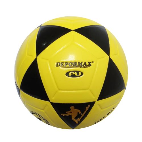 PELOTA PARA FÚTBOL TALLA #5 CUERO PU VULCANIZADO DEPORMAX AMARILLO