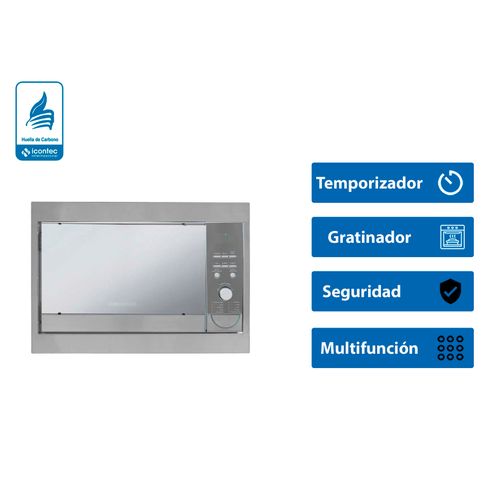 Horno microondas de empotrar (recomendado para torre de hornos) Challenger en acero inoxidable 31 Lt