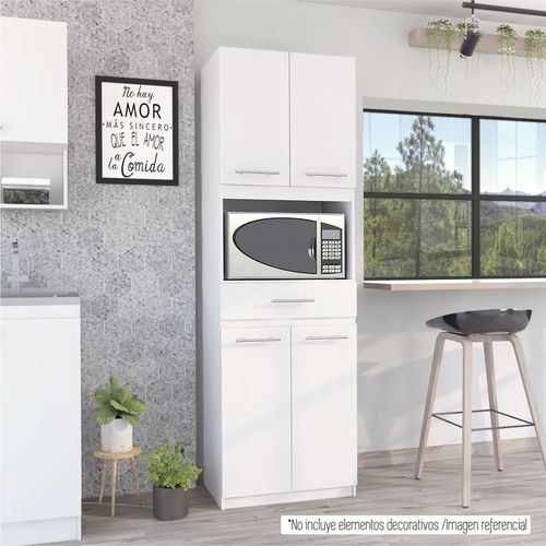 Mueble Microondas Manchester 4 Puertas-Blanco