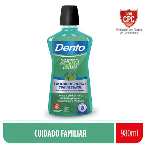 Enjuague Bucal Dento Extra Mint - Frasco 980 ML