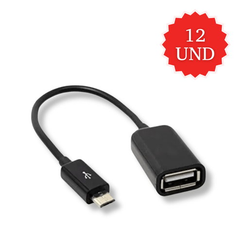 Cable Adaptador Otg De Microusb A Usb (PACK X12 UND)