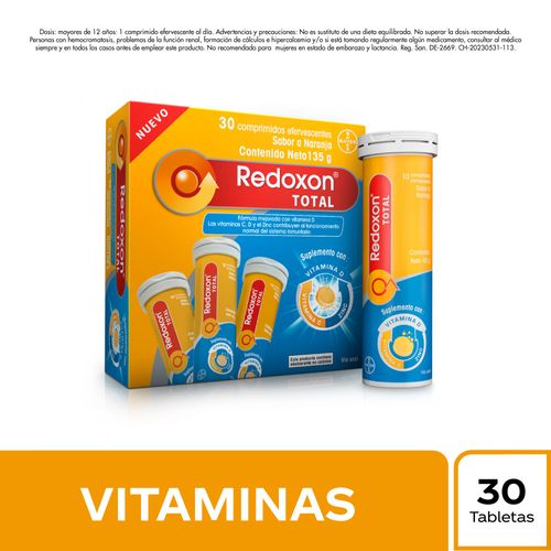 Redoxon Total Tableta Efervescente Sabor Naranja