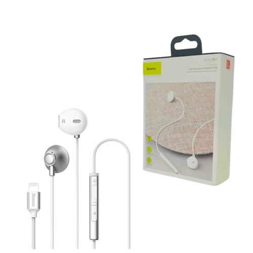 Audifono Baseus Encok P06 Lightning Para iPhone - Blanco