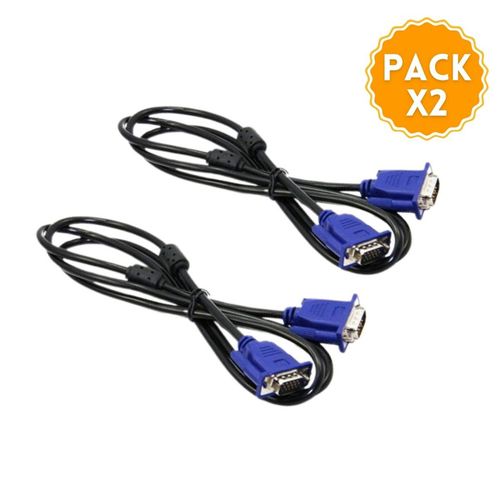 CABLE VGA A VGA X2 UNID 1.5MT 15 PINES C DOBLE FILTRO MACHO A