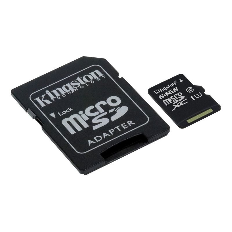 MEMORIA-MICRO-SD-KINGSTON-64-GB-CLASS-10-ORIGINAL-NEGRO