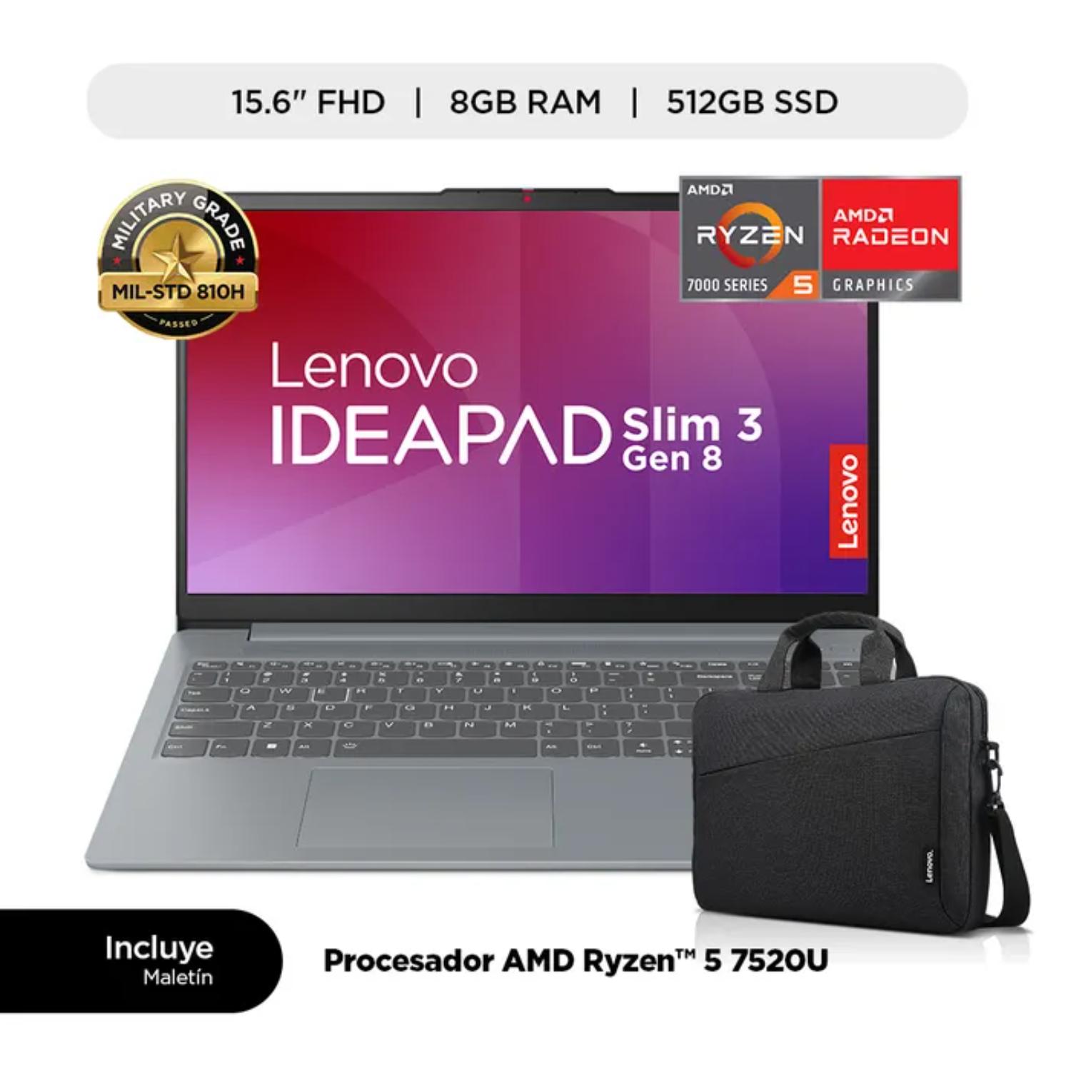 Lenovo Laptop Ideapad Slim 3 15.6"" AMD Ryzen 5 7520U 8GB 512GB SSD FHD