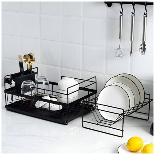 Set de 2 Escurridor Organizador Vasos Cubiertos y Porta Platos E92