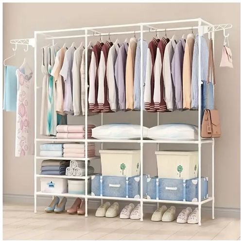 Ropero Perchero Organizador Armario Closet 3 Cuerpos Blanco 71P