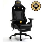Silla-Gamer-Dreizt-King-Series-Dorado-Premium-Alta-Calidad-Reclinable-con-Posapies-Gas-Lift-Clase-4