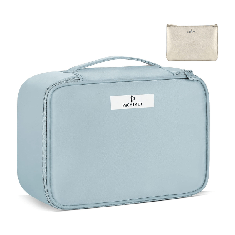 Estuche Neceser Porta Cosméticos Piezas con Asa Celeste Shopstar