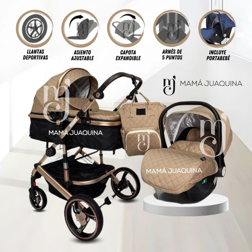 Coche Moisés de lujo 3 en 1 «L´MILANE» Beige