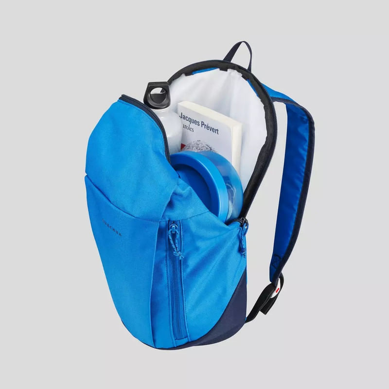 MOCHILA-MONTAÑA-Y-TREKKING-MH100-10L-QUECHUA-AZUL-ELECTRICO