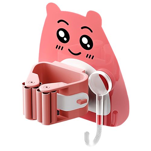 Colgador Organizador de Escobas y Trapeadores Soporte N60 Gato Fucsia