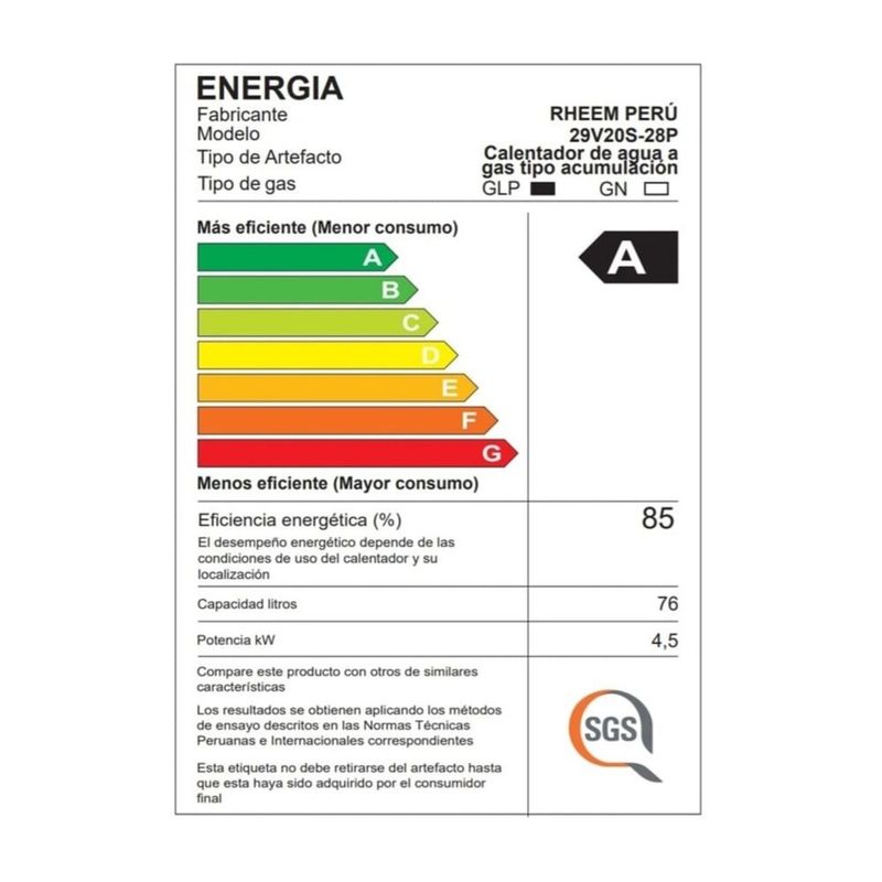 TERMOTANQUE-76L-RHEEM-GLP