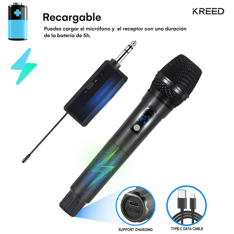 Microfonos-de-mano-Inalambrico-Recargable-Dual-G012---Azul