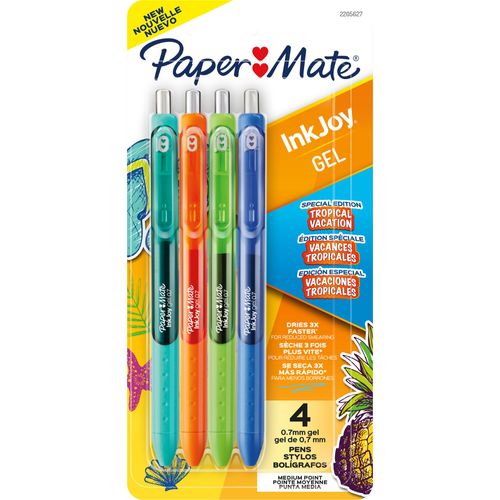 Bolígrafos PAPER MATE Gel Tropicales X4