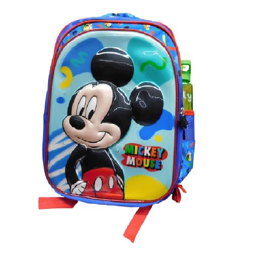 Mochila escolar con relieve 3D y luces Led Azul