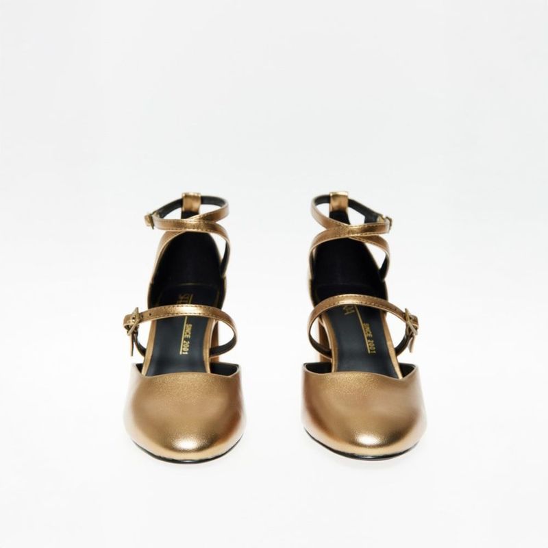 Zapatos Sfera Mujer Jane Metalizada Oro Shopstar - Main Image