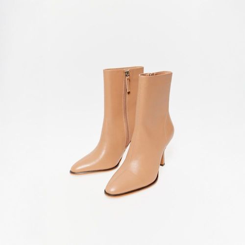 Botines Sfera Mujer Tacón Piel Beige