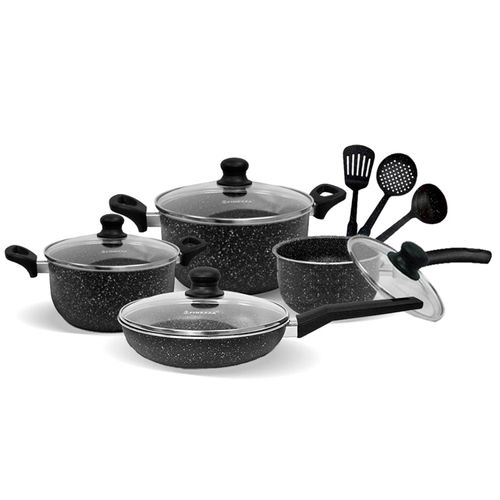 SET DE OLLAS DE ULTRAGRANITO 11 PZAS FZ-X1705M Negro
