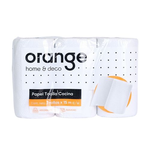 Papel Toalla Cocina Orange 3x15mt Orange