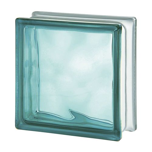 Bloque de Vidrio Wave Turquoise 19x19x8cm Seves Glassblock