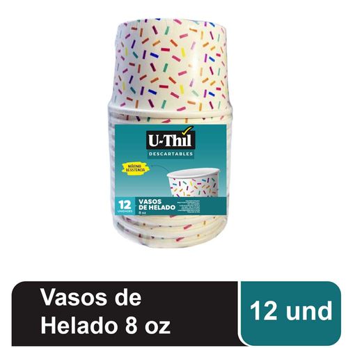 Pack Vaso Heladero U-THIL 8Oz 12un