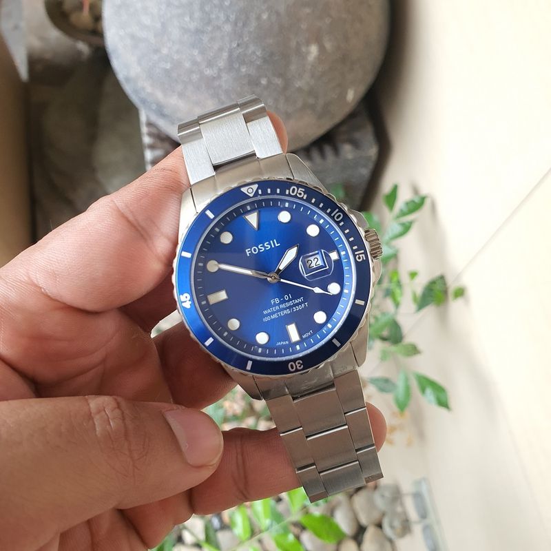 Reloj-Fossil-FB-01-FS5669-Fecha-Acero-Inoxidable-Dial-Azul