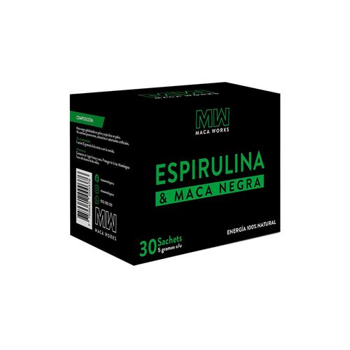 Espirulina & Maca Negra Caja 30 sachets 5g c/u Maca Works