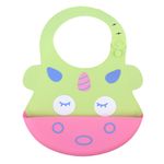 Pack-Babero-Unicornio-con-Cuenco-Turquesa-con-cuchara-Baby-Froggie-para-bebe