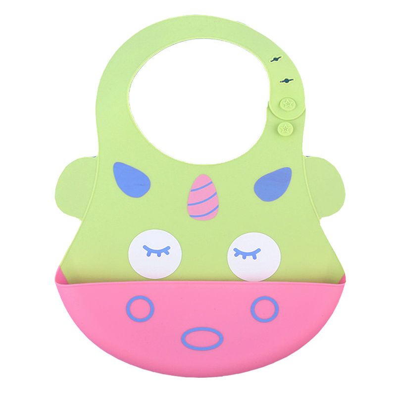 Pack-Babero-Unicornio-con-Cuenco-Turquesa-con-cuchara-Baby-Froggie-para-bebe