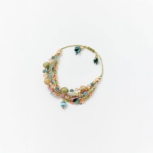 Pulsera Sfera Mujer Nudo Flores Verde