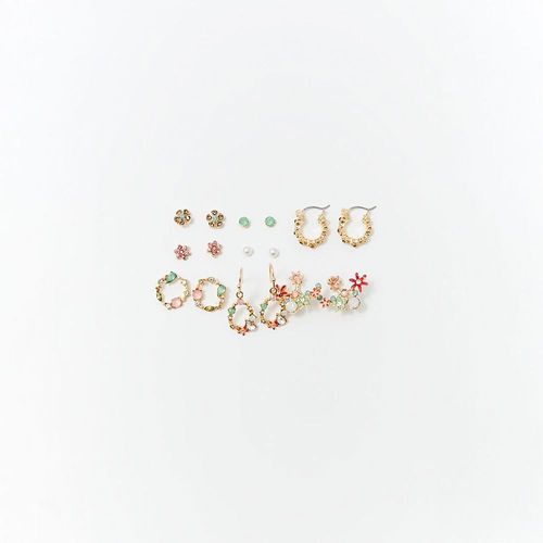 Set de Aretes Sfera Mujer Florales Multicolor