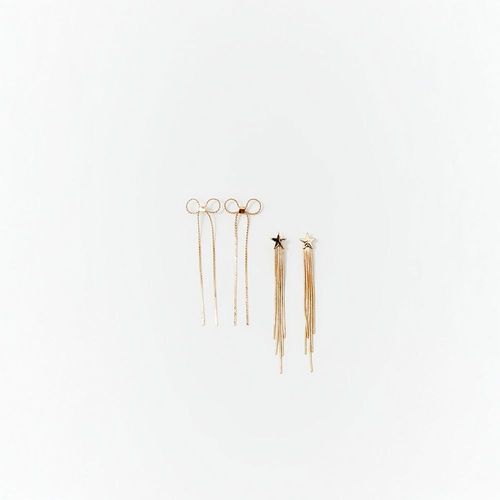 Set de Aretes Sfera Mujer Estrellas Lazos Oro