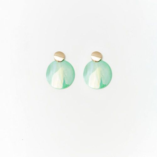 Aretes Sfera Mujer Madreperla Aqua Verde